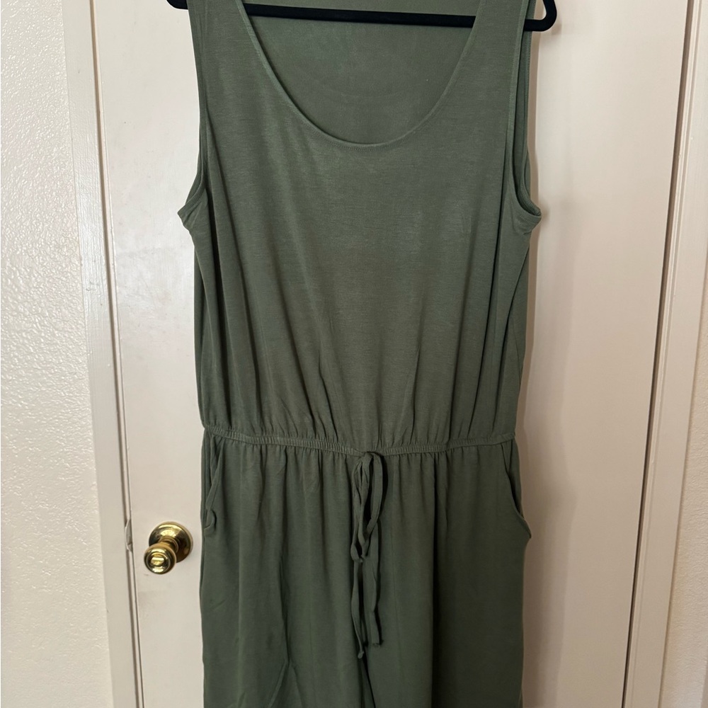 Olive Green Sleeveless Romper
